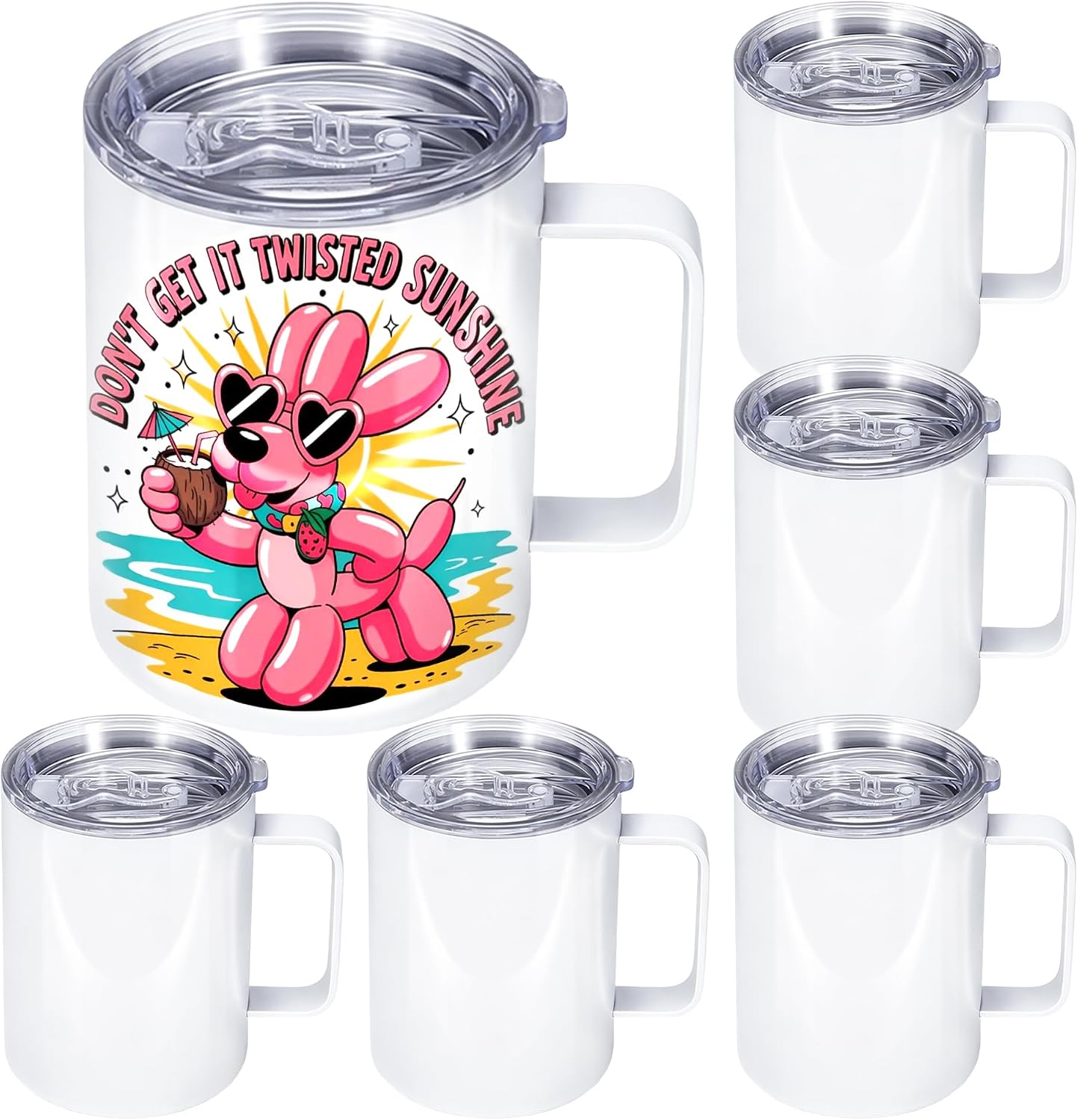 6 Pack 12 oz Sublimation Tumblers coffee mugs