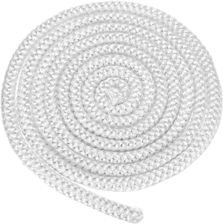 Wood Stove Gasket, 1/2" x 118.1" Round Fiberglass Seal Rope Gasket Rope Replacement for Fireplace Door/Wood Stoves, 662-1022 Degrees Fahrenheit Heat Resistance [White]