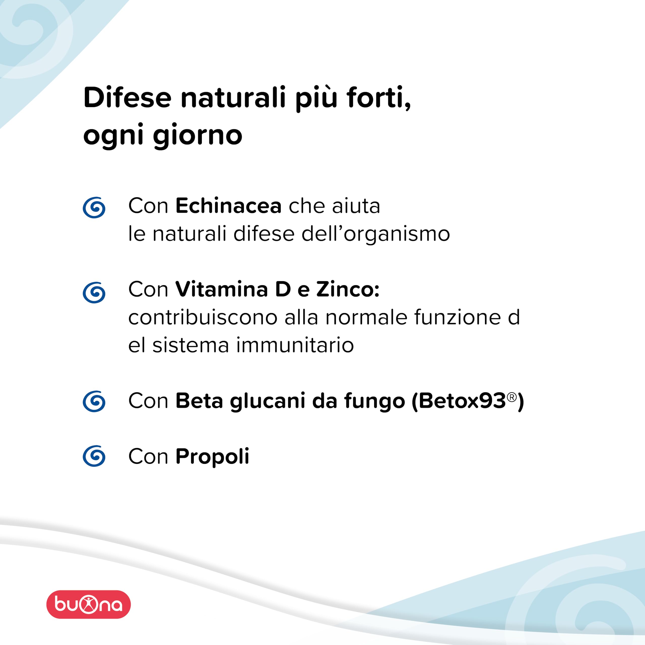 Buona Difesa Flaconcini Bambini, Integratore per Difese Immunitarie Bambini con Echinacea, Propoli, Zinco, Vitamina D e Beta Glucani