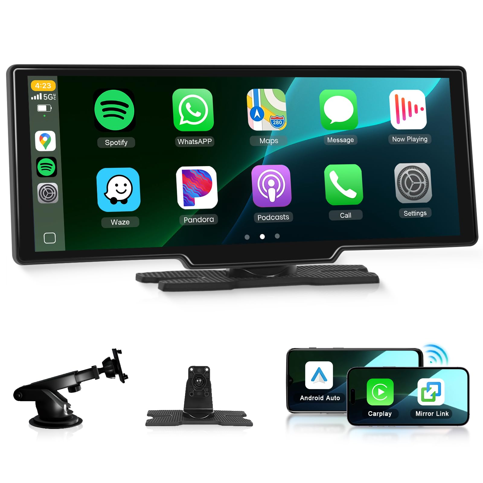 radio portatile con schermo tocco 10,26 pollici supporta carplay android
