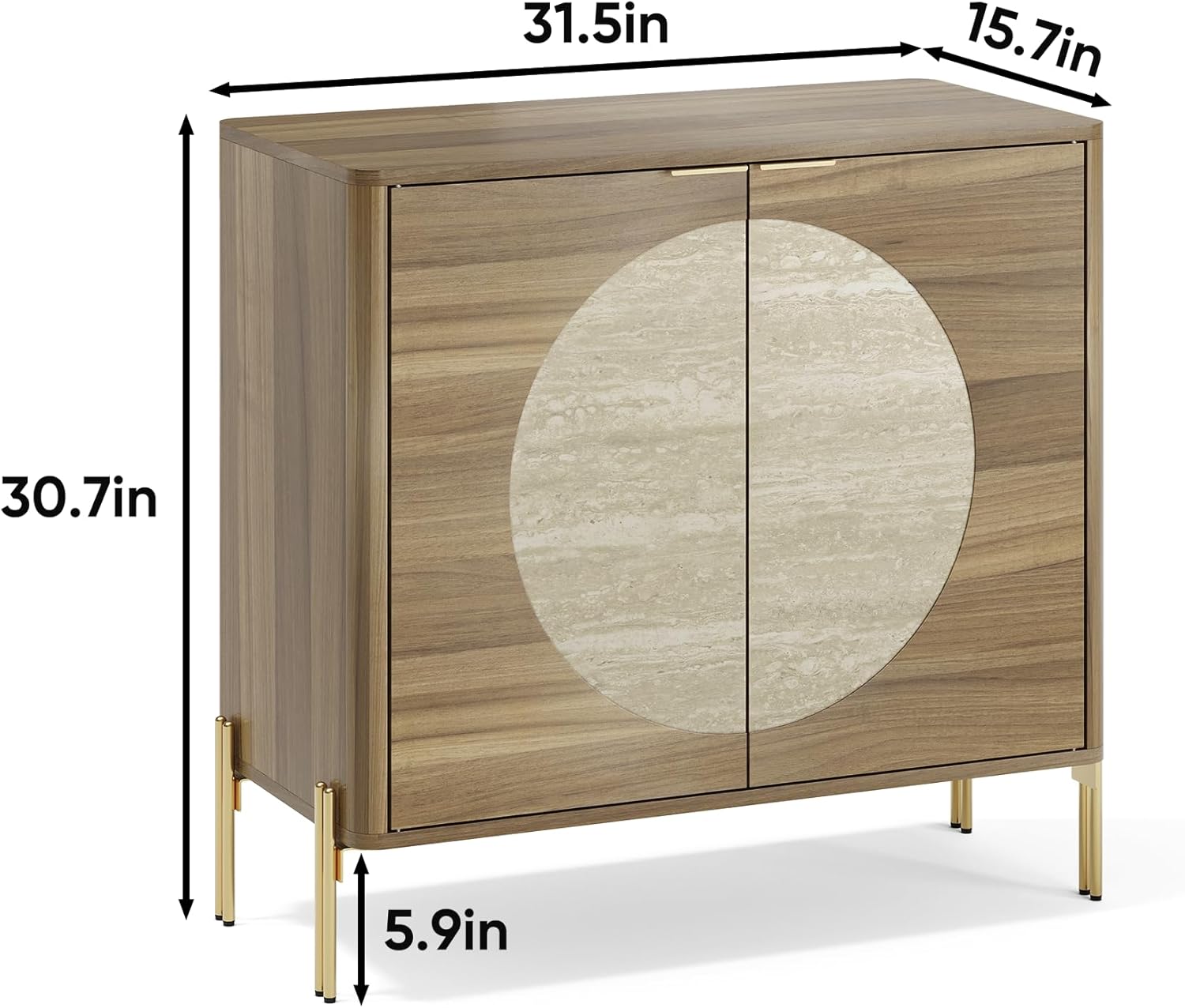 Modern Sideboard Cabinet with 2 Doors and Adjustable Shelves, Sideboard Buffet Cabinet with Storage, Storage Console for Kitchen, Coffee Bar, Entryway