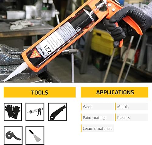 Vista 5 de AP Products 017-90893 Sikaflex 221 sellador, negro, Negro