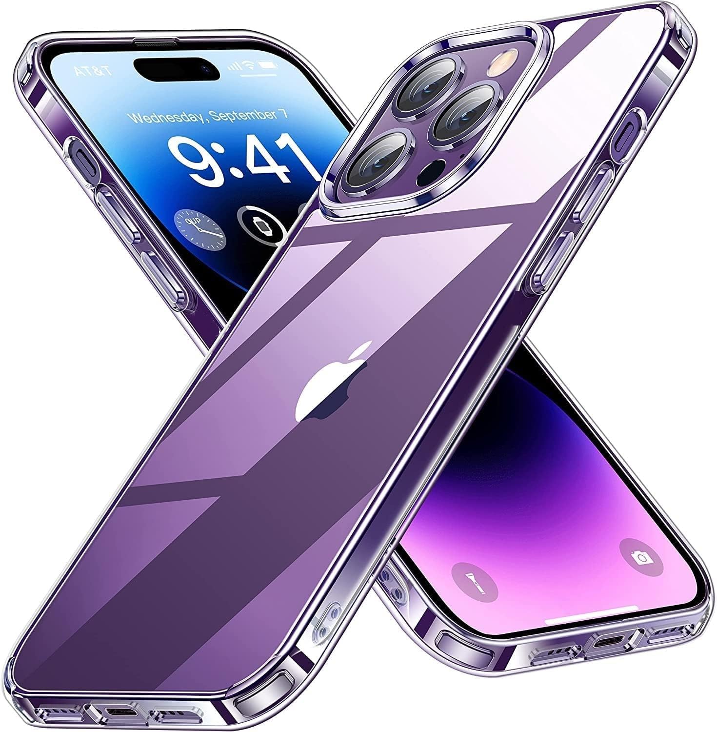 YoYoTech Compatible for iPhone 15 Pro Case Clear Transparent,Anti-Yellowing,Ultra-Thin,Shockproof [Military-Grade Drop Protection] Anti-Scratch Hard Back Cover-Crystal Clear
