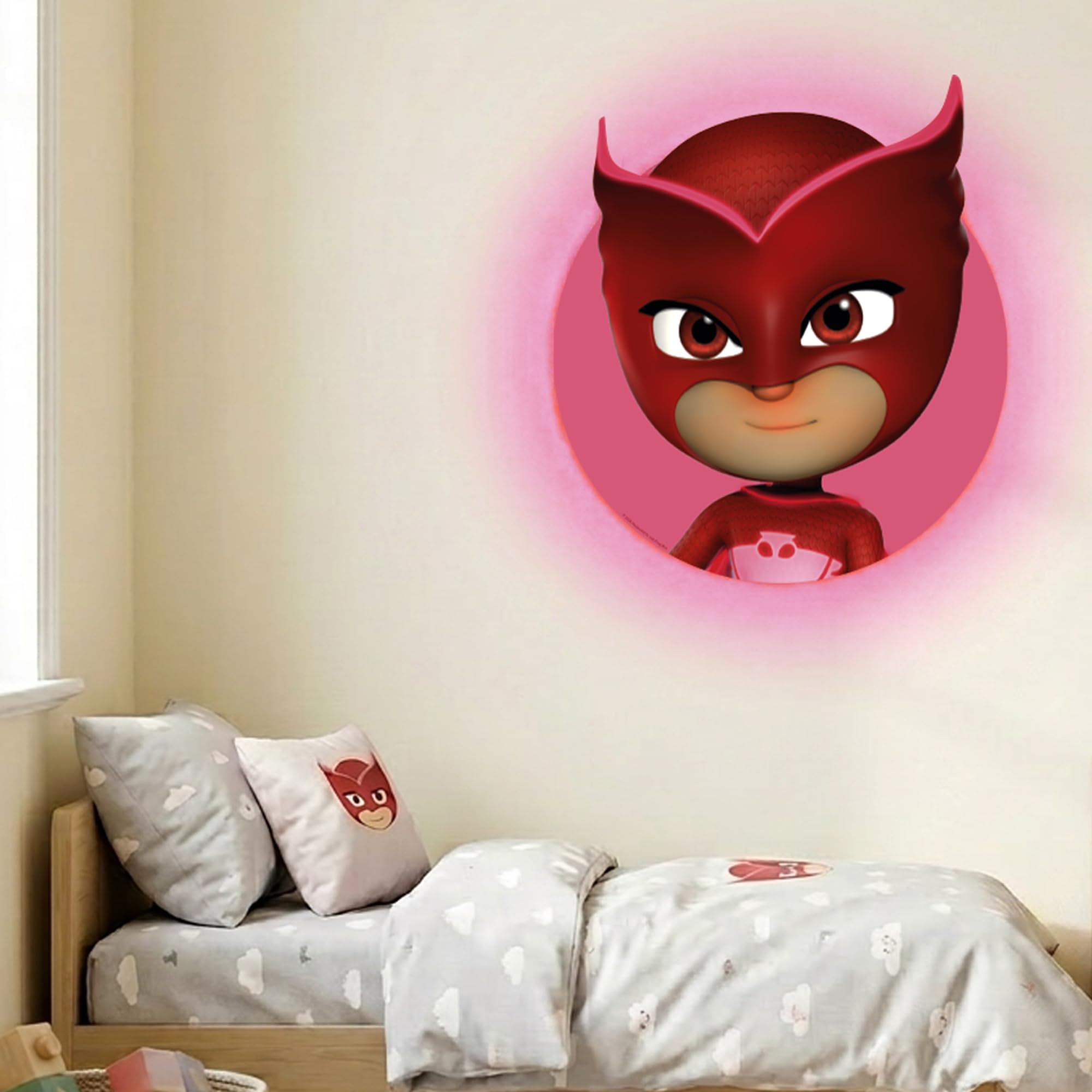 Themed Pink Pj Masks Owlette Led Backlit Wallpop