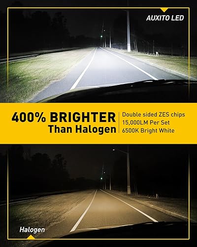 Miniatura 2 de AUXITO HB4 9006 Bombillas LED, 15000 lm por juego, 6500 K, bombillas LED inalámbricas de tamaño mini blanco frío para reemplazo halógeno, paquete de