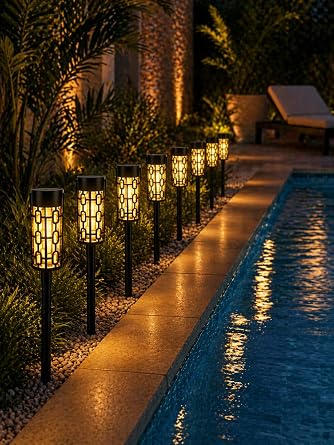 Panter Solar Bahçe Aydınlatması, Balkon Dekorasyonu, Güneş Enerjili 3000K Sarı Gün Işığı Filament LED 100 Lümen Dış Mekan Su Geçirmez Çim Yol Peyzaj Patika Aydınlatma Dekoratif Lamba 57 CM [Enerji Sınıfı A]