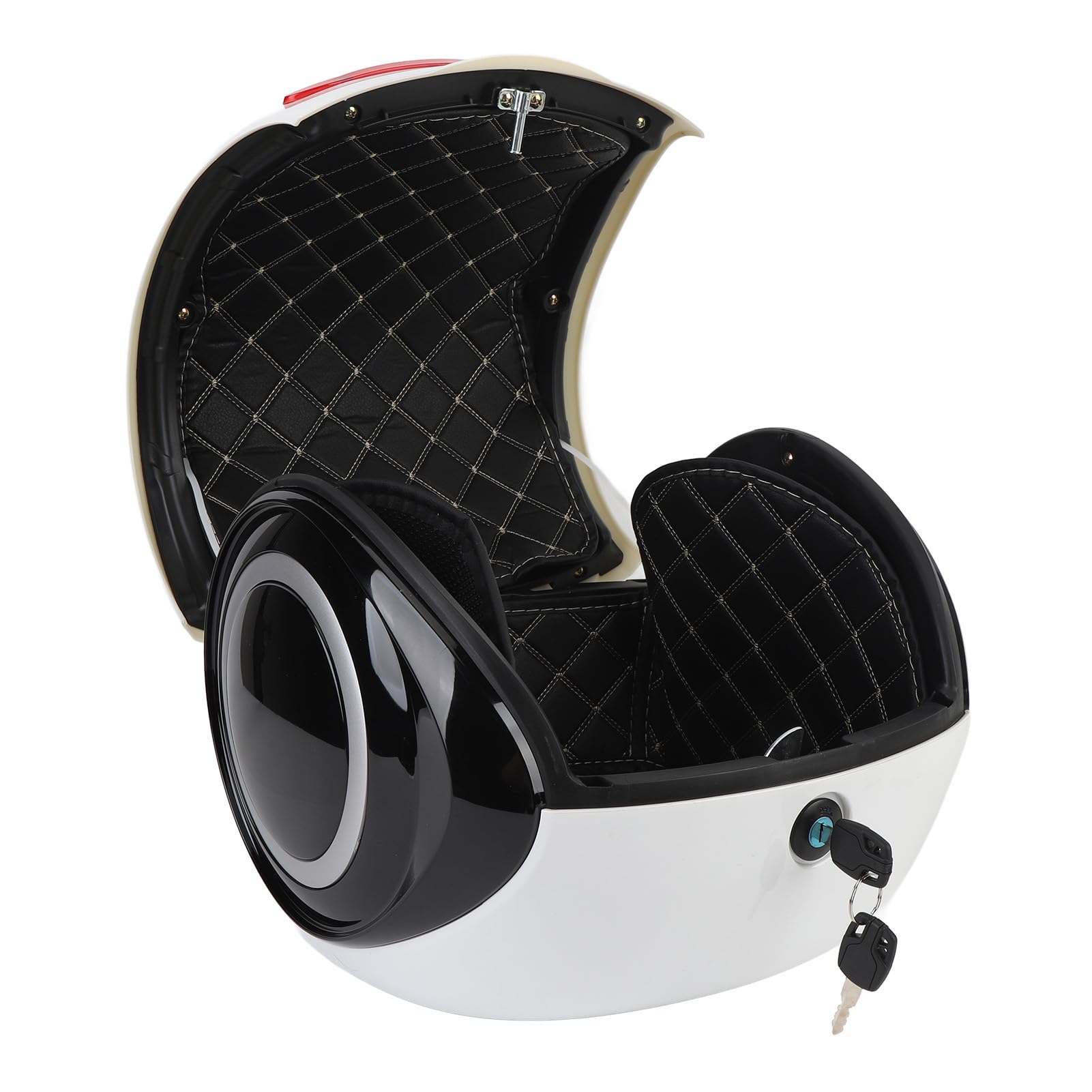 GOTOTOP Lightweight 32L Motorcycle Tail Box, Water Trunk Top Box, Sporty Style for Scooters with Style Water Dust Proof Portable for Scooter (White)