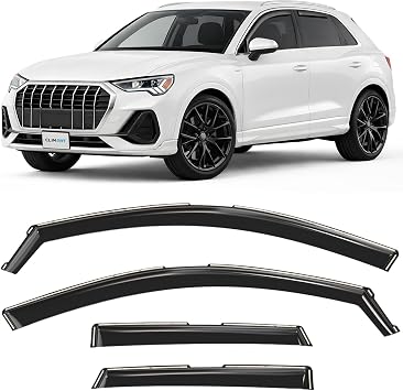 CLIM ART in-Channel Incredibly Durable Rain Guards for Audi Q3 2019-2026, Original Window Deflectors, Vent Window Visors, Vent Deflector, 4 pcs. - 619101