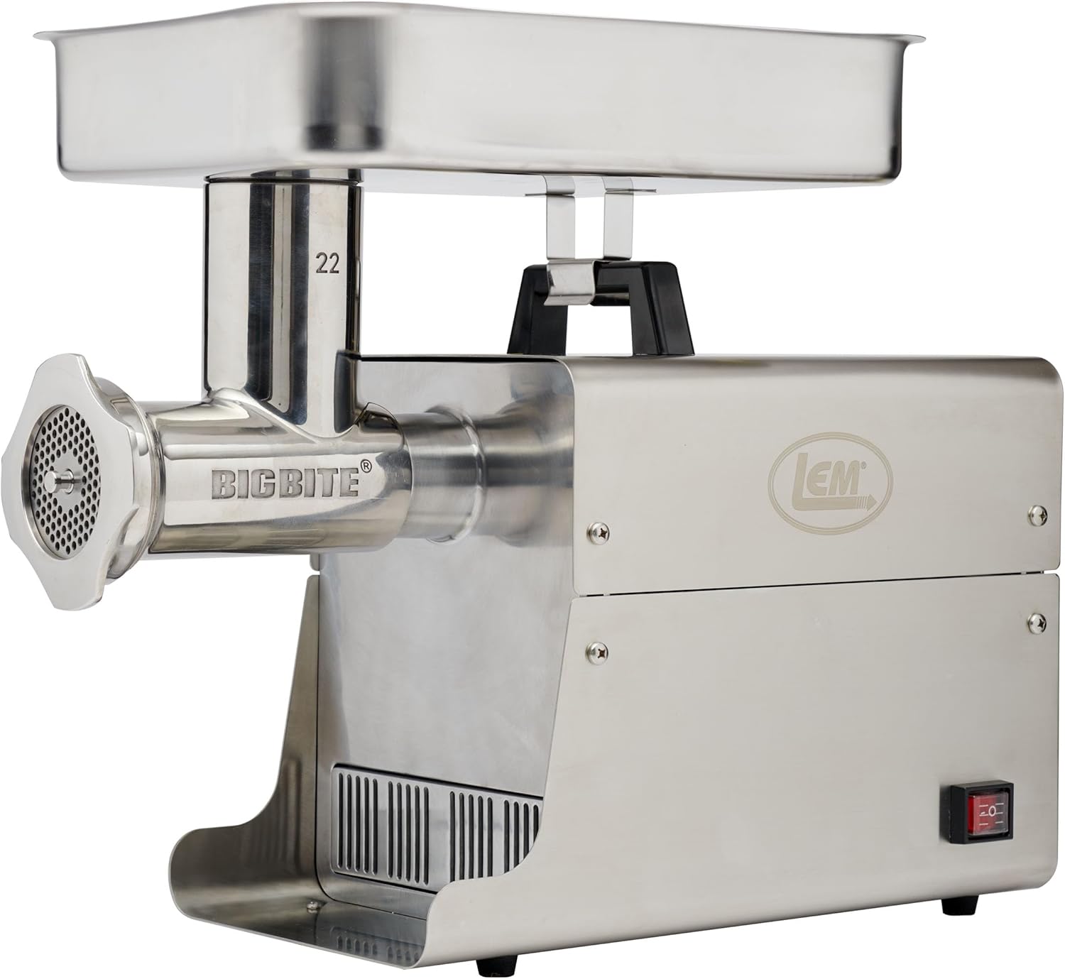 AS IS NOT TESTED LEM Products BigBite #22 Meat Grinder, 1.0 HP Stainless Steel Electric Meat Grinder Machine, Ideal for Heavy Use Grinder #22