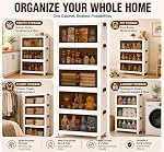 Stackable Storage Bins, 5-Pack, 168L | With Lid, Foldable Plastic, With Wheels, Portable, Multi-Purpose Organizer