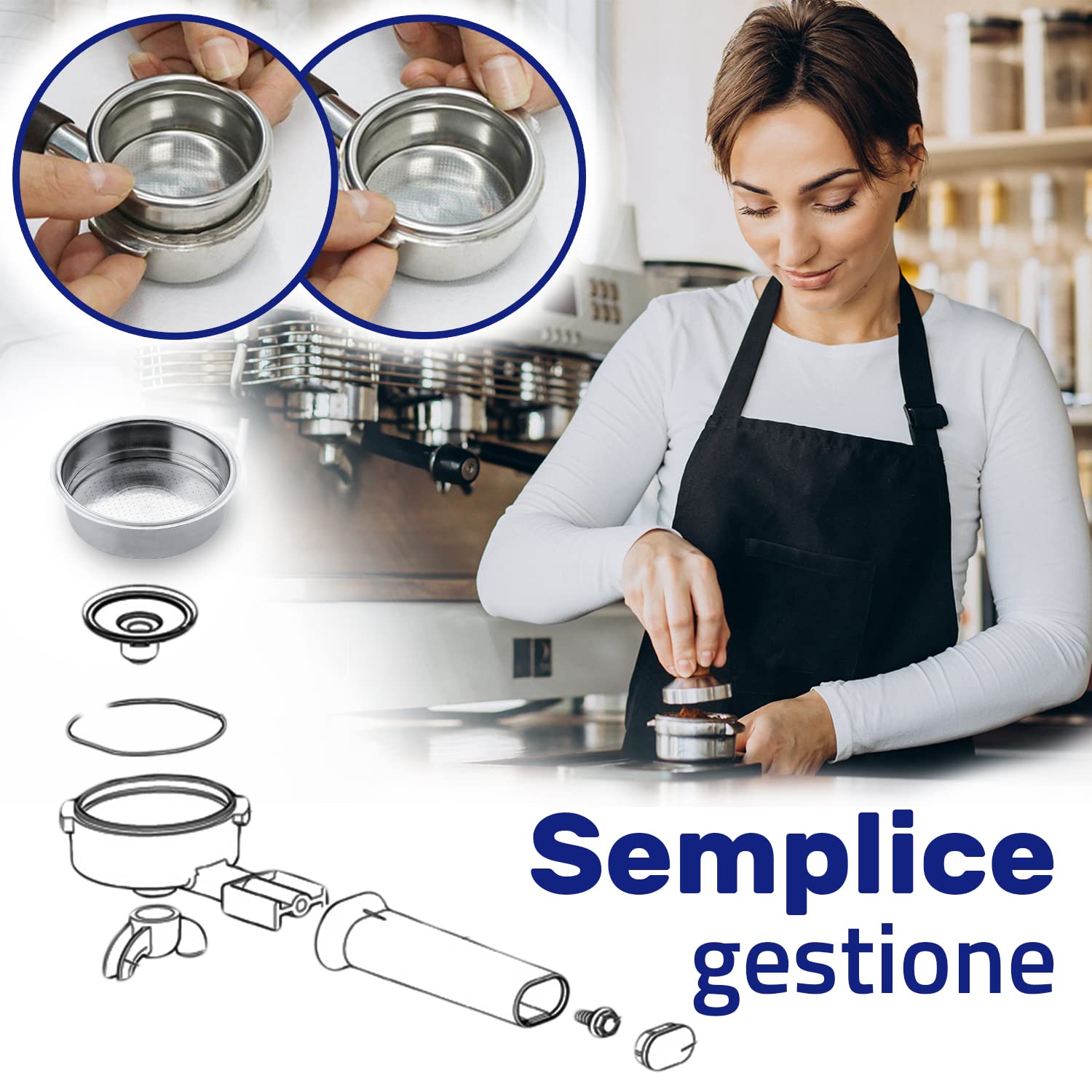 Filtro Caffè MONTERAL Per Bialetti Mokona - Acciaio Inox, 60x22 Mm, Per 2 Tazze, Garanzia 10 Anni - Foto 5