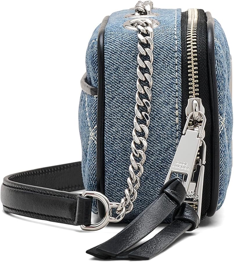 Marc Jacobs The Quilted Denim Softshot, Light Wash Indigo