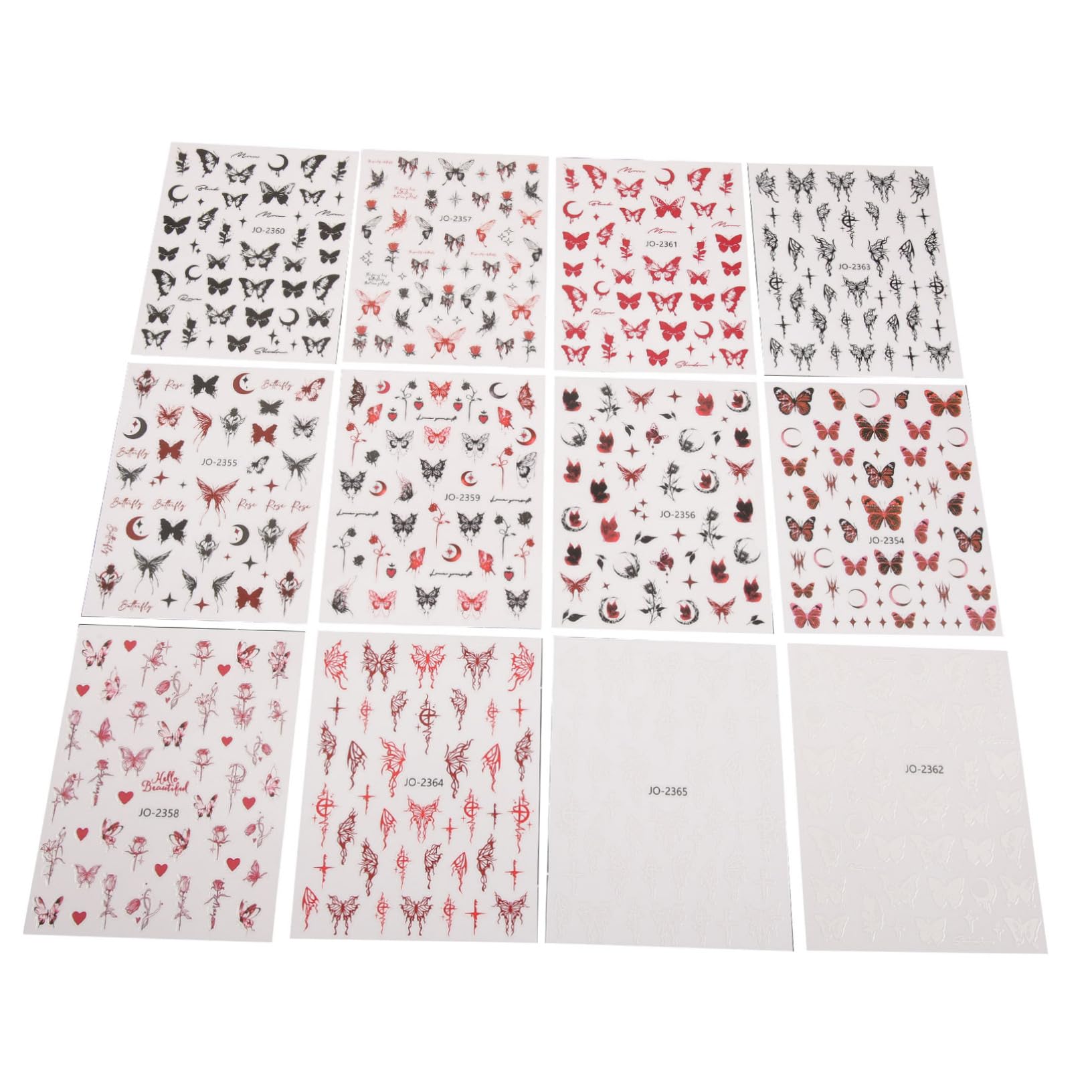 VALICLUD 5 Set Adesivo A Farfalla Scuro Per Adesivi Guidato Rapido Arte Giglio Etichetta Uv Carino Premere- Unghie Dei Piedi Decorazione Delle Unghie 12 Fogli*5