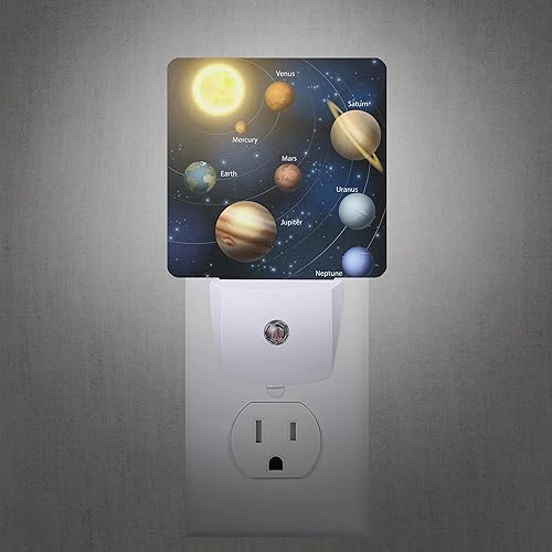 Miniatura 2 de Planeta Sistema Solar Universo Galaxia Espacio Luz Nocturna Enchufable LED Luces Nocturnas Sensor Automático Lámpara de noche Lámpara de atardecer a