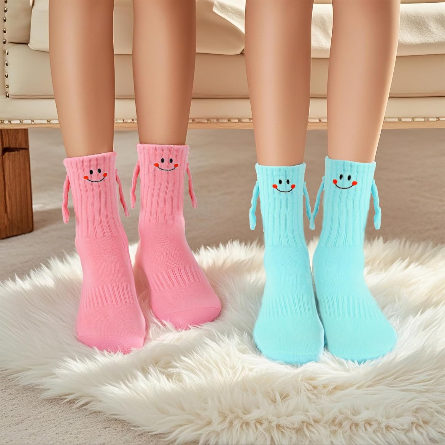 Magnetic Holding Hands Socks,Crazy socks,Gifts for teen girls,Funny Magnetic Suction Couple Socks - Image 2
