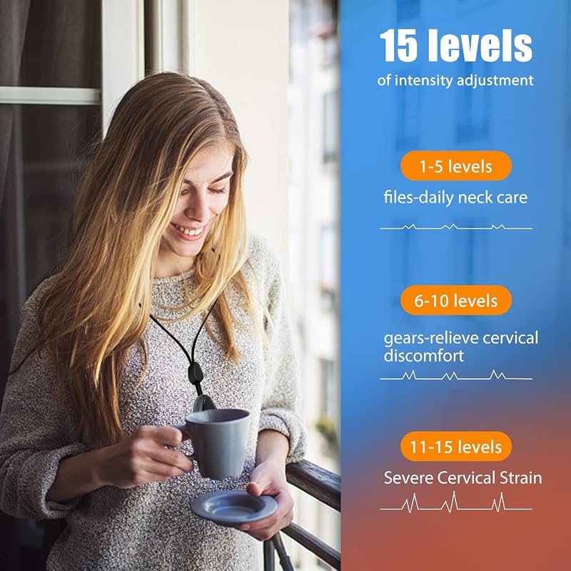Zebbyee EMS Nyakmasszírozó Elektromos Készülék 3 Hőterápiával, 6 Program 15 Intenzitás Szint, Hordozható Limfadrenázs Masszázs