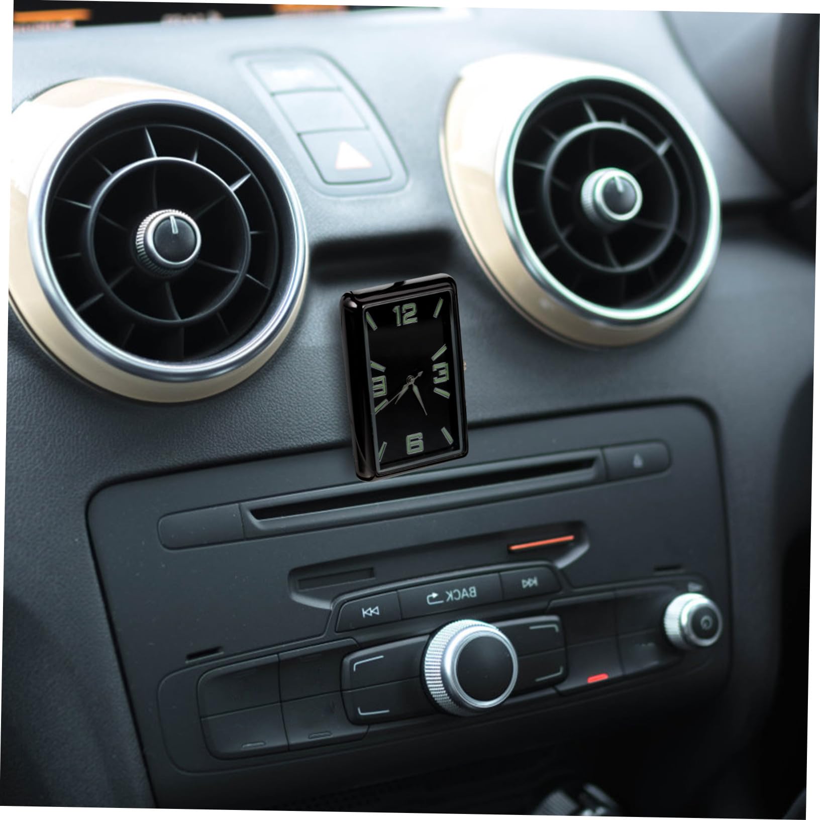 Ciieeo Reloj Aleación para Adhesivo Cuadrado para Individual Diseño Coche Decoración y Vidrio, Pequeño y Ligero del Salpicadero