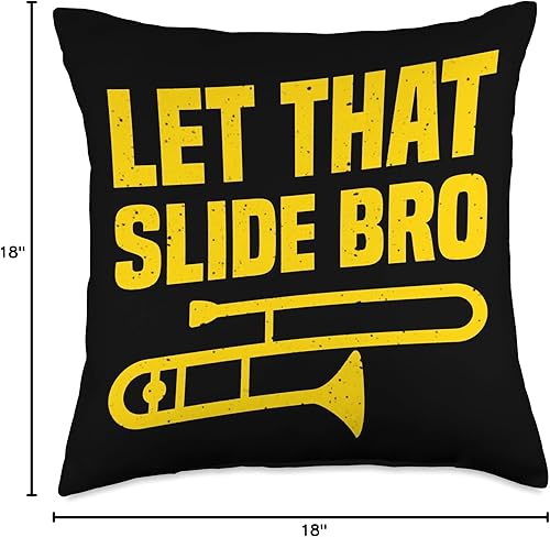 Miniatura 6 de Trombone Player Stuff Marching Band Trombone Funny Slide Trombonist - Cojín de 15.7 x 15.7in, multicolor