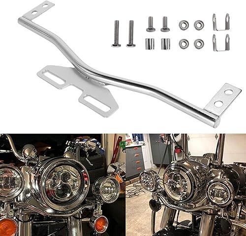 Miniatura 6 de Barra de soporte de luz para motocicleta, punto de conducción, antiniebla, paso, luz de giro compatible con Dyna Super Glide Road Honda Suzuki