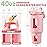 BLUEGO 40 oz Glass Water Bottles with Straw Time Marker, Glass Tumbler with Handle Top Lids, Easy to Clean, Fits in Car Cup Holder, Leakproof Jug for Gym, Sports, Workout & Daily, Pink
