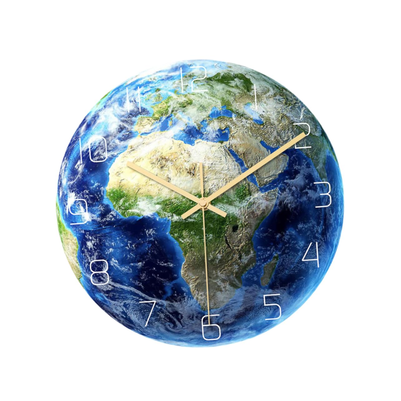 Horloge vintage éclairante Terre au fini soigné pour bureau