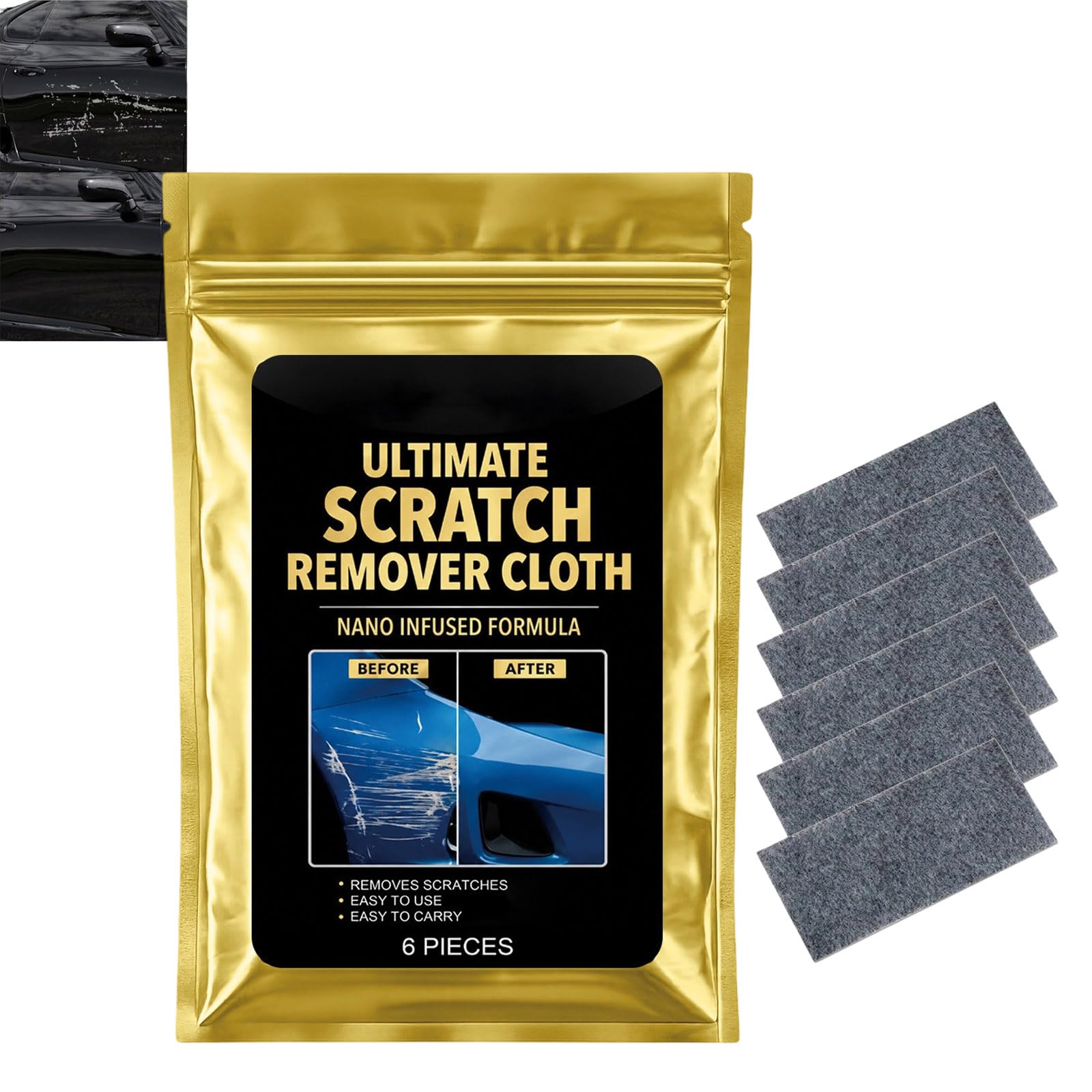 Yubobilun Nano Car Scratch Remover Cloth, Nano Sparkle Cloth for Car Scratches, Instant Scratchs Remover for All Cars Colors, Quick & Effective Scratchs Repair, Reusable Nanosparkle Cloth
