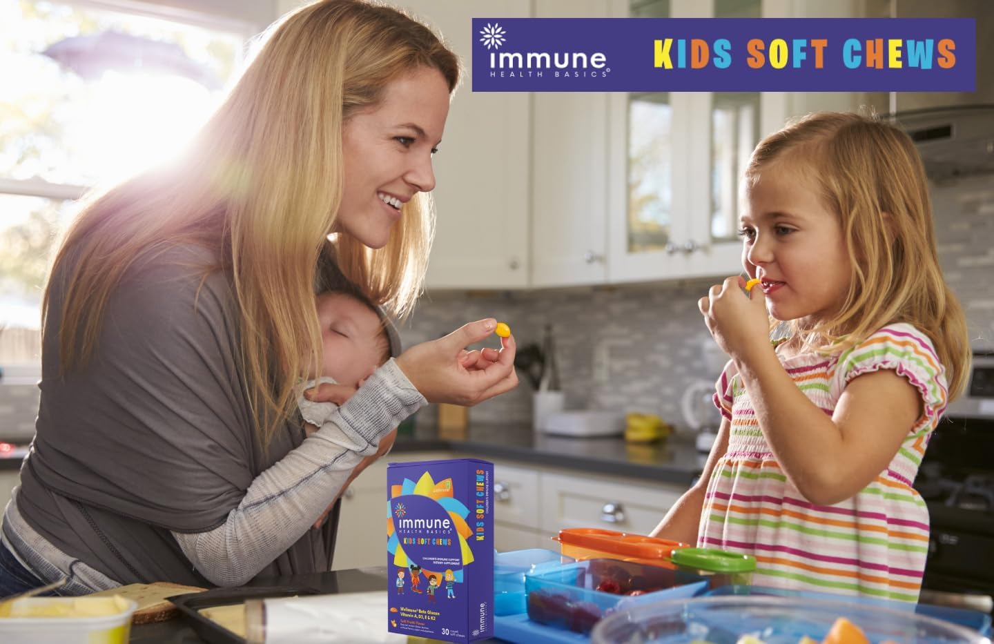 Kids Soft Chews with Wellmune® | Natural Beta Glucan Supplement for Immune Support & Daily Wellness | Allergen-Free & No Added Sugar | Tutti-Frutti Flavor, 30 Soft Chews - Image 3