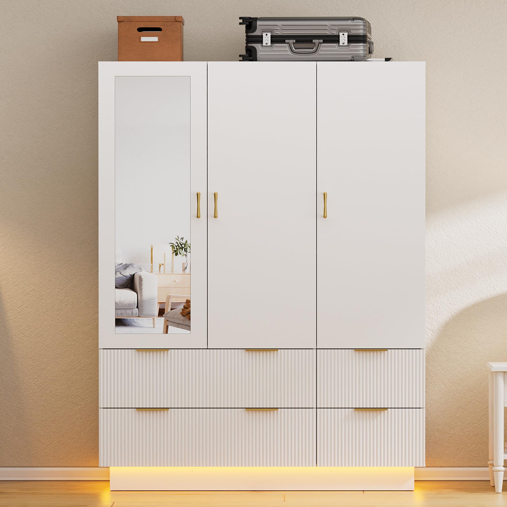 Amazon.com: PAKASEPT Armoire Wardrobe Closet with 3 Door, Bedroom