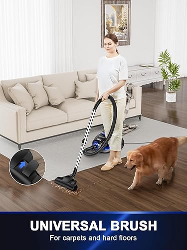 Miniatura 3 de Aspiradora de bote de 32 Kpa de 1600 W (clase energética A), potencia ciclón, indicador completo de polvo, filtro HEPA doble, gran capacidad de 3.7