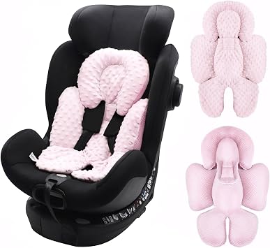 KAKIBLIN Infant Car Seat Insert, Baby Carseat Head & Body Support for Newborn, 2-in-1 Reversible Baby Car Seat Cushion, Soft Stroller Cushion Insert for Baby Car Seats, Bouncer, Strollers, Swing
