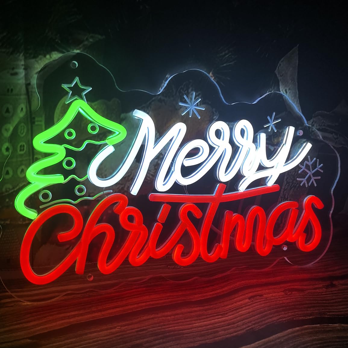 Merry Christmas Neon Sign Dimmable Neon Light for Wall Decor USB