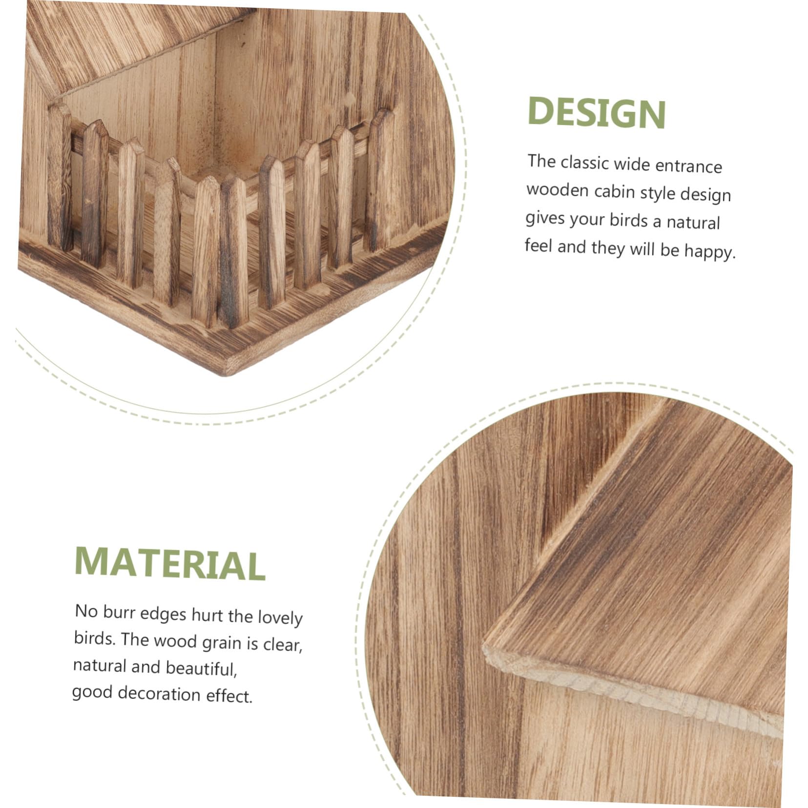 FRCOLOR Villa Nido De Pájaro Independiente Comedero para Pájaros De Madera Caseta De Cría para Jardín Nido para Periquitos