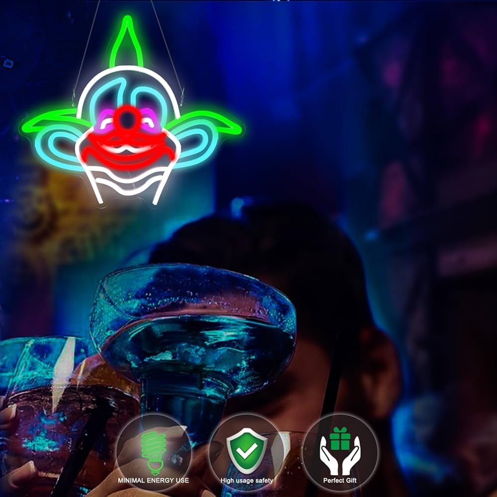 Amazon.co.jp: Fushdodo ピエロ ネオンサイン LEDネオンライト