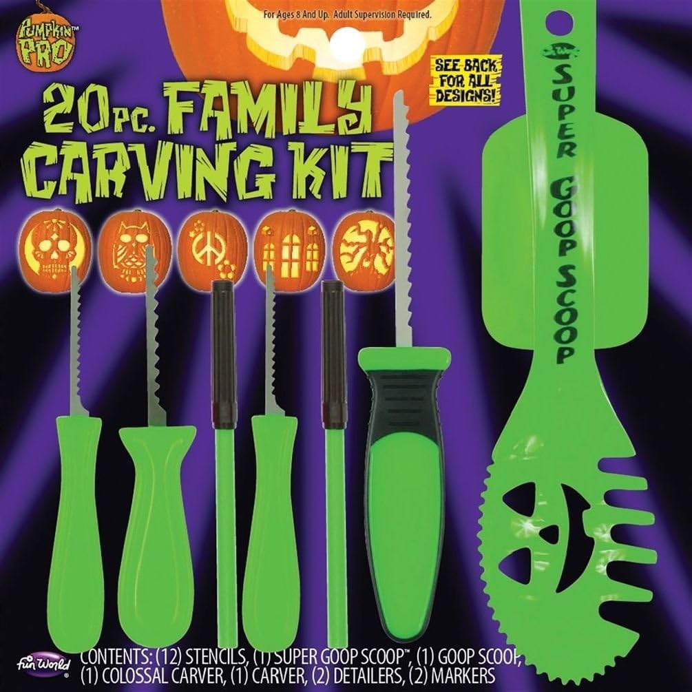 Green Family Pumpkin Carving Kit 20pc Green