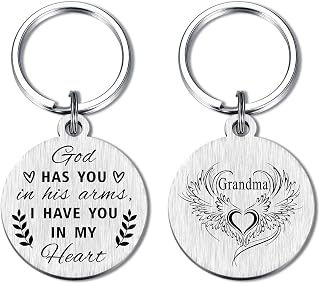 Yobent Grandma Memorial Keychain Gifts, Personalized Memory Remembrance Sympathy for Loss Grandmother Gift Ideas, Grief Grieving Bereavement Keychain for Loss of Grandma