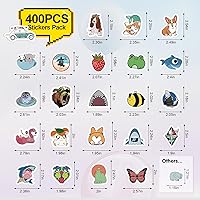 Vista 2 de Arme Paquete de 400 piezas de calcomanías de animales, calcomanías lindas de animales impermeables, calcomanías de mascotas para niños pequeños