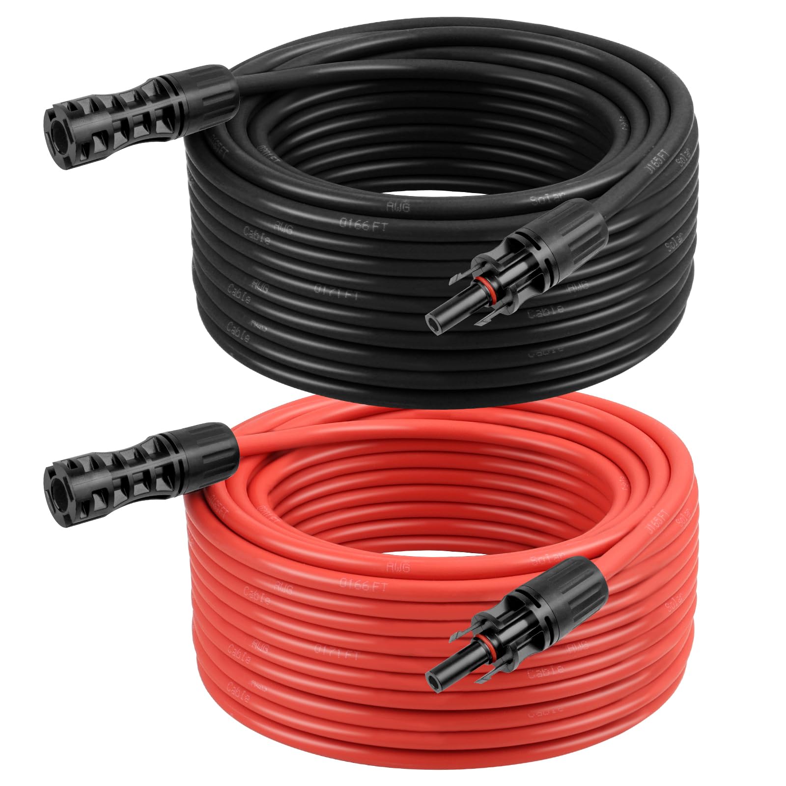 Amazon.com: Kimbluth 8 AWG Solar Extension Cable 50FT Black + 50FT