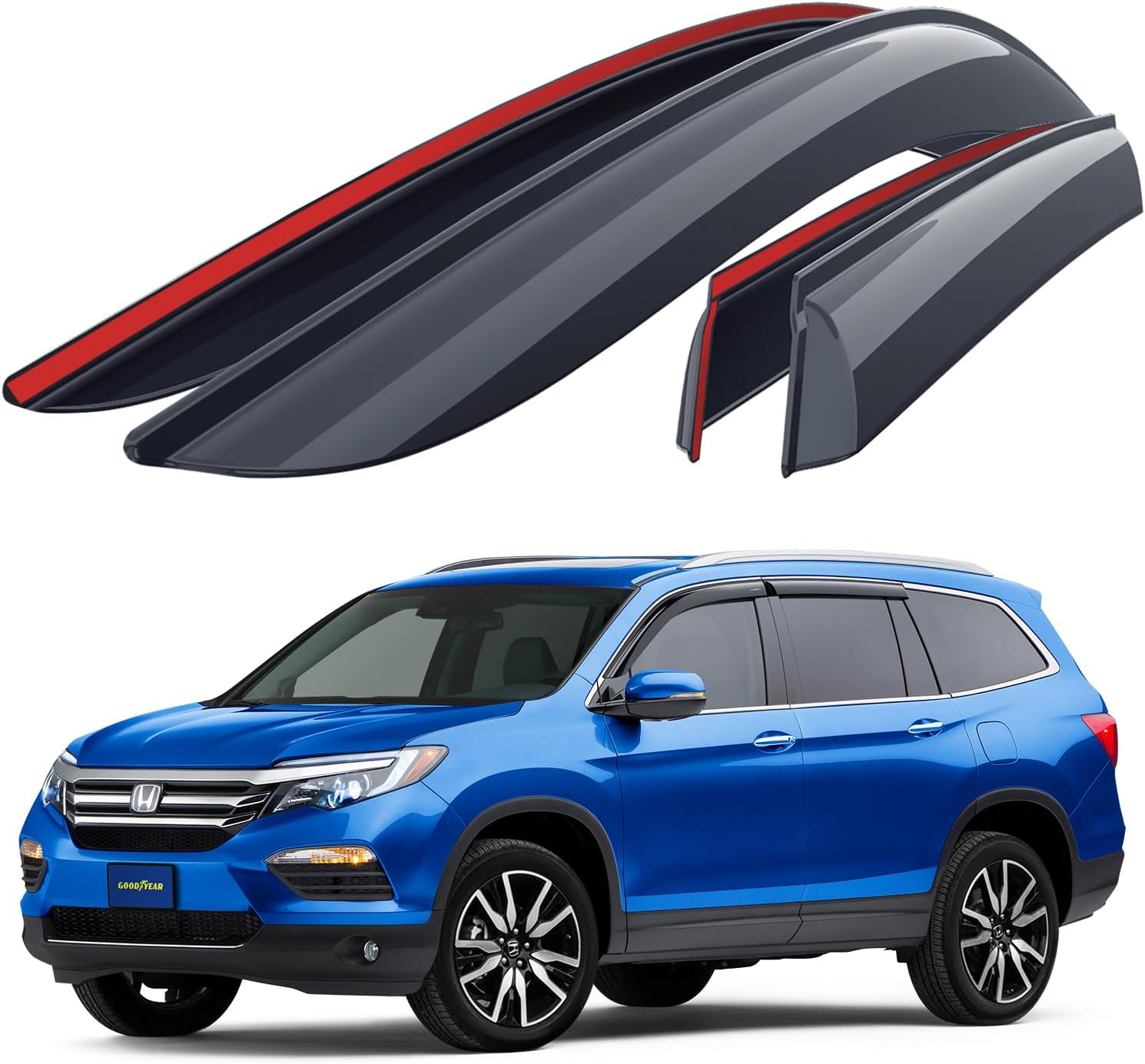 Ricmjend TapeOn Side Window Visor Deflectors for 20162022