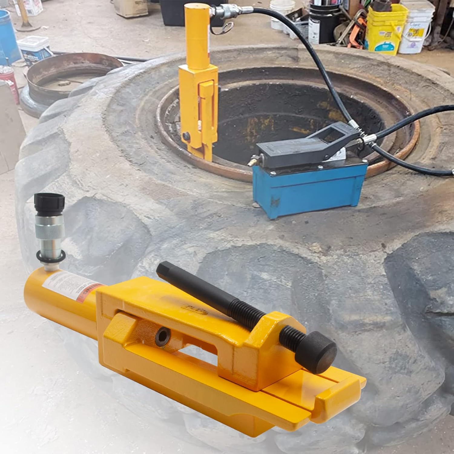 BESTOOL Pro Series OTR Giant Hydraulic Tire Bead Breaker for 5 Piece Rims 25 in. to 51 in. with Pry Bar Bead Loosening Pockets, 10000PSI