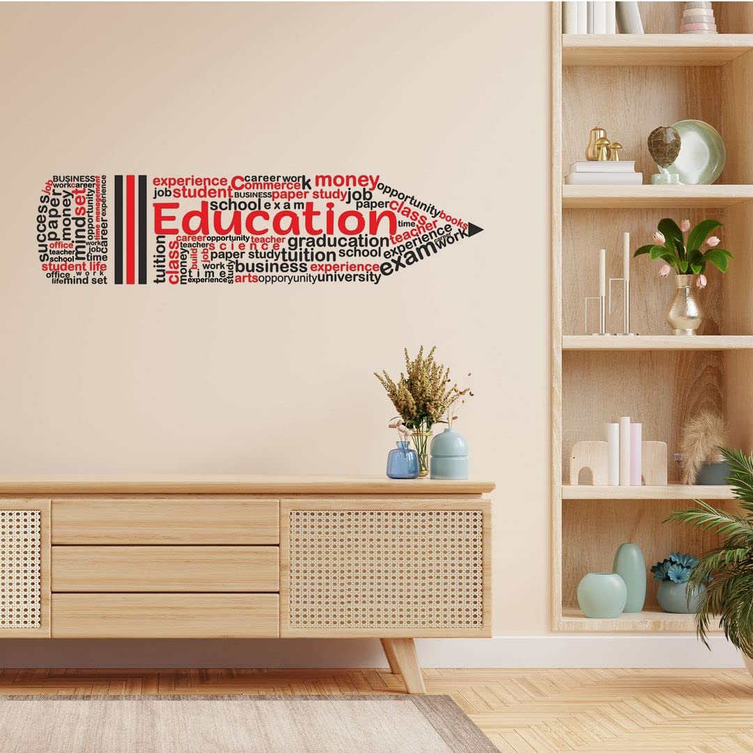 CVANU Education Pencil Shaped Motivational Typography Vinyl Wall Sticker for Wall Decoration Size(11.5inch X 46inch)_Multicolor_cv1 (B0B14XMYM6) Amazon Price History, Amazon Price Tracker
