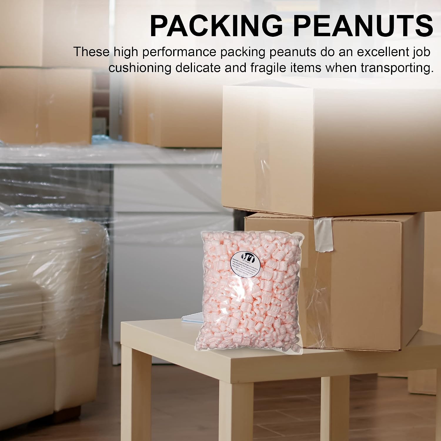 Pink Anti-Static Recyclable EPS Packing Peanuts Great for Cushioning Fragile Items by MT Products (Approximately 0.60 Cubic Foot)