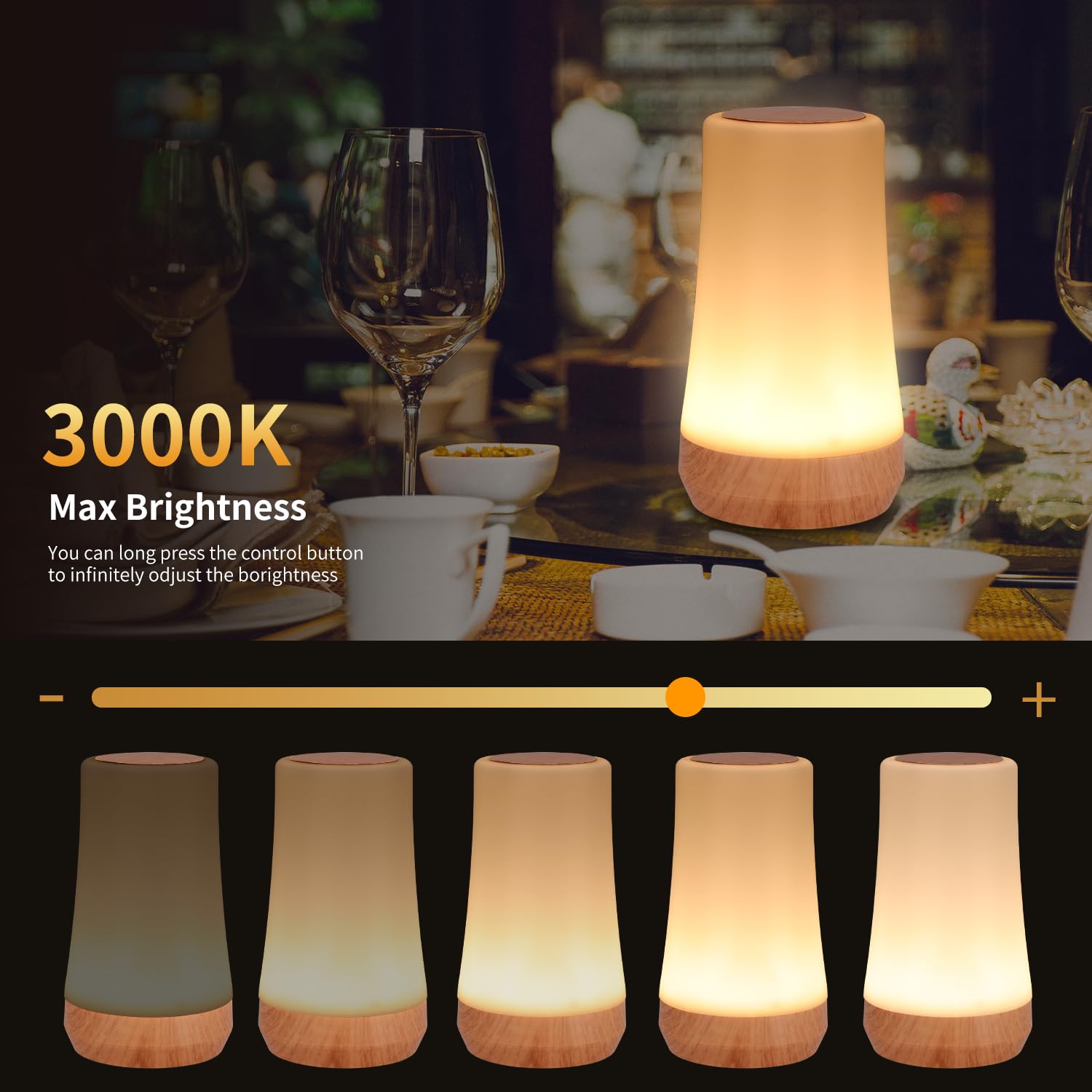 OORUN Touch-Nachttischlampe, 13 RGB-Farben und 5 Helligkeiten, über USB wiederaufladbare Schreibtischlampe, Fernbedienung, dimmbares Licht mit RGB-Farbwechsel, tragbare Lampe für Babys (F9)