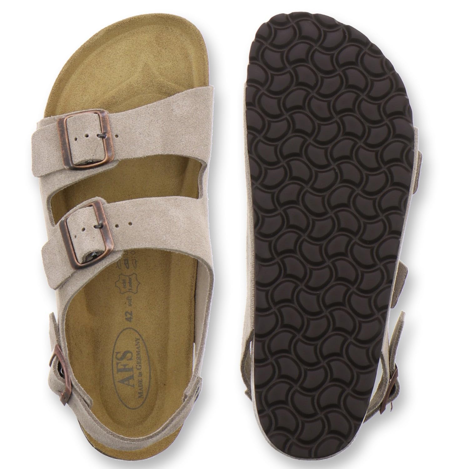 AFS-Schuhe Bequeme Sandalen für Herren Leder, Größe 40-47 - Made in Germany