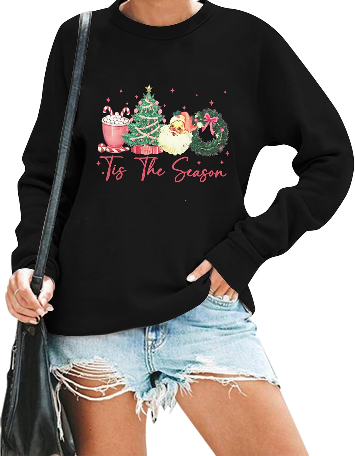 FAYALEQ Merry Christmas Sweatshirts Women: Funny Xmas Sweater Winter Long Sleeve Pullovers - Image 2