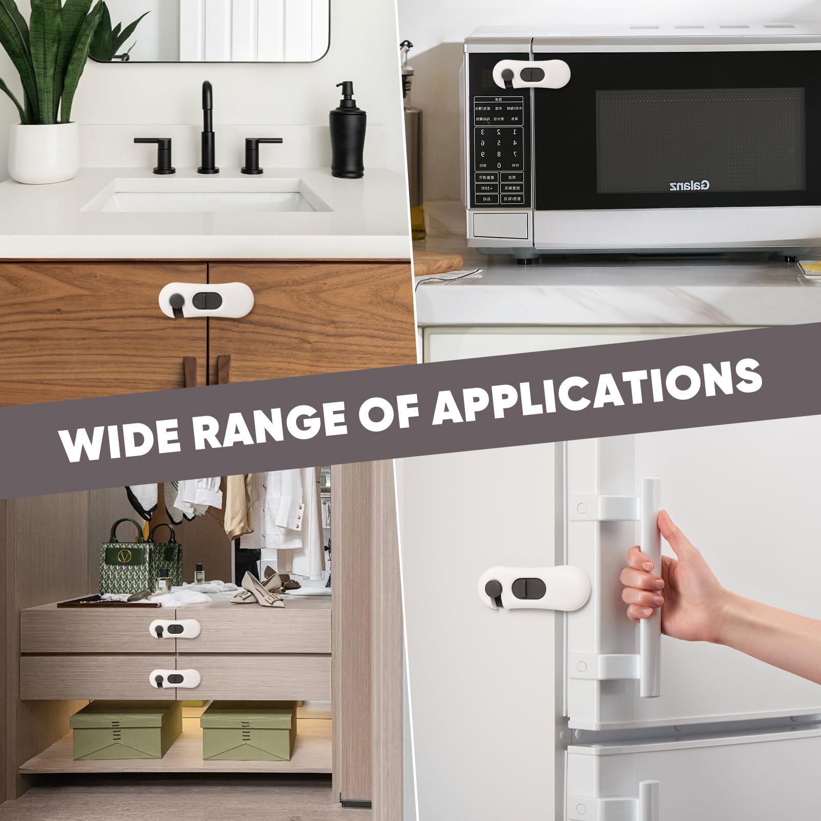Airydar 5 Pack Fridge Locks, Child Safety Cupboard Locks, No Tools or Drilling Needed - Image 4