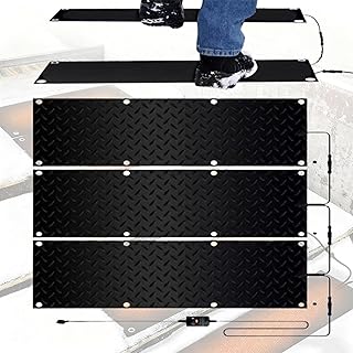 階段用加熱融雪マット、3パック融雪歩道マット、接続可能な加熱マット、冬の屋外、階段、出入り口、車道用(10x48inch)