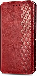 Motorola Moto G13 / Moto G23 Case, Premium Leather Flip/Folio Magnetic Closure Shockproof Wallet Protective Cover with Card Slots Kickstand Silicone Bumper Case for Moto G13 / G23 Phone Cover, Red