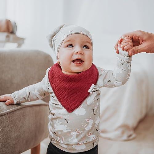 Miniatura 36 de Baberos tipo bandana para bebés para niños y niñas, súper suaves, unisex, paquete de 12 baberos de algodón orgánico absorbentes para dentición y