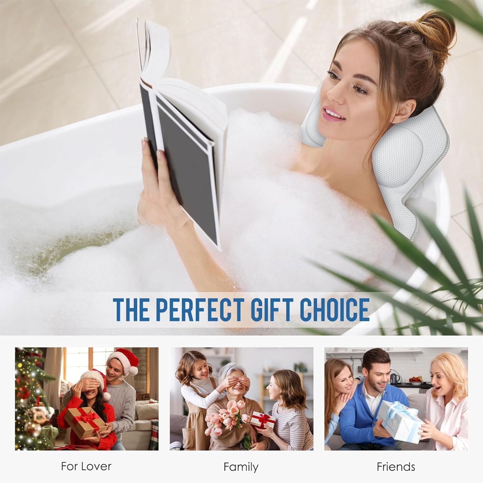 Tappetino antiscivolo per vasca da bagno con scarico rapido incluso ergonomico lombare per ridurre l'affaticamento garantendo salute e sicurezza per vasca da bagno antiscivolo