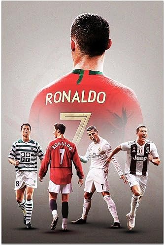 Póster inspirador de fútbol, arte de pared motivacional de estrella de fútbol, póster deportivo de fútbol para gimnasio, oficina, decoración del